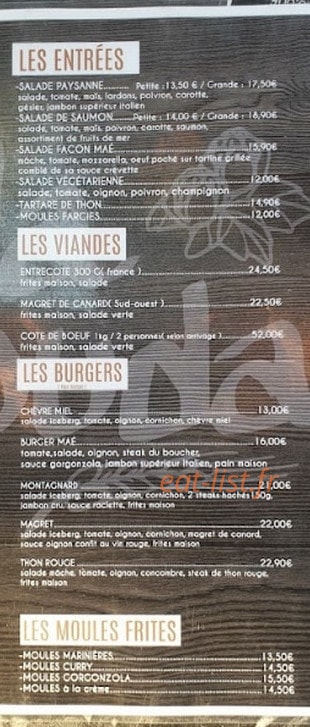 Chez Maé — carte page 2