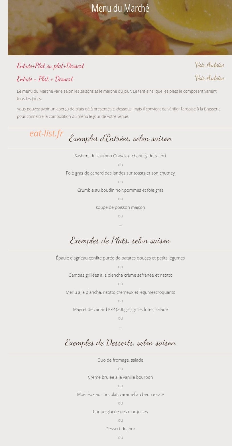 La Brasserie des Marquises — carte page 4