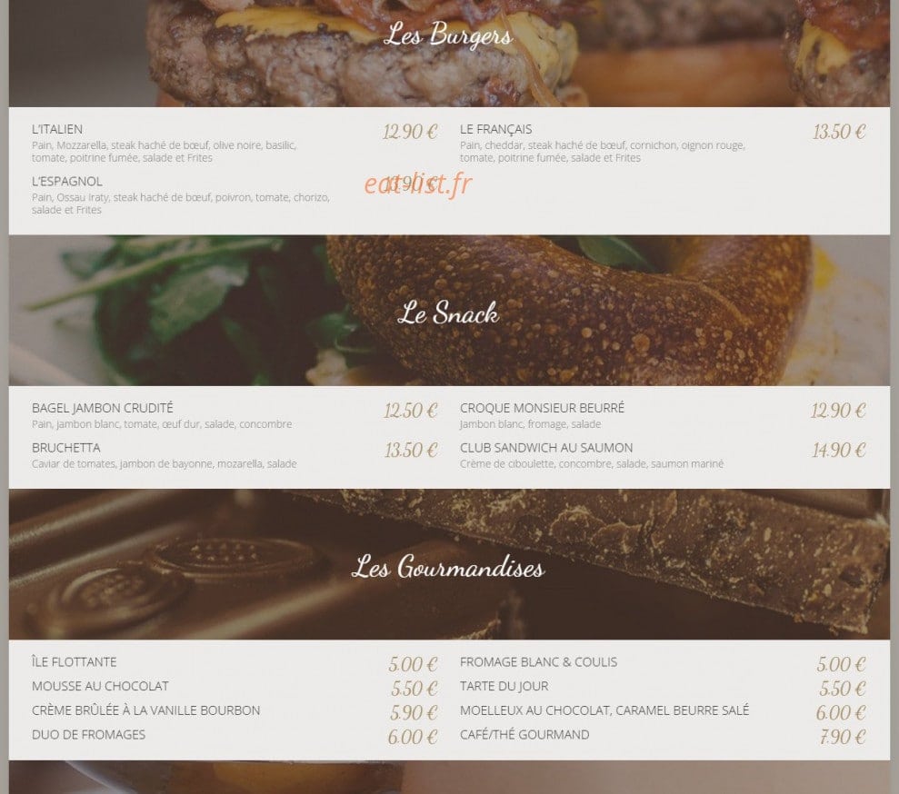 La Brasserie des Marquises — carte page 2