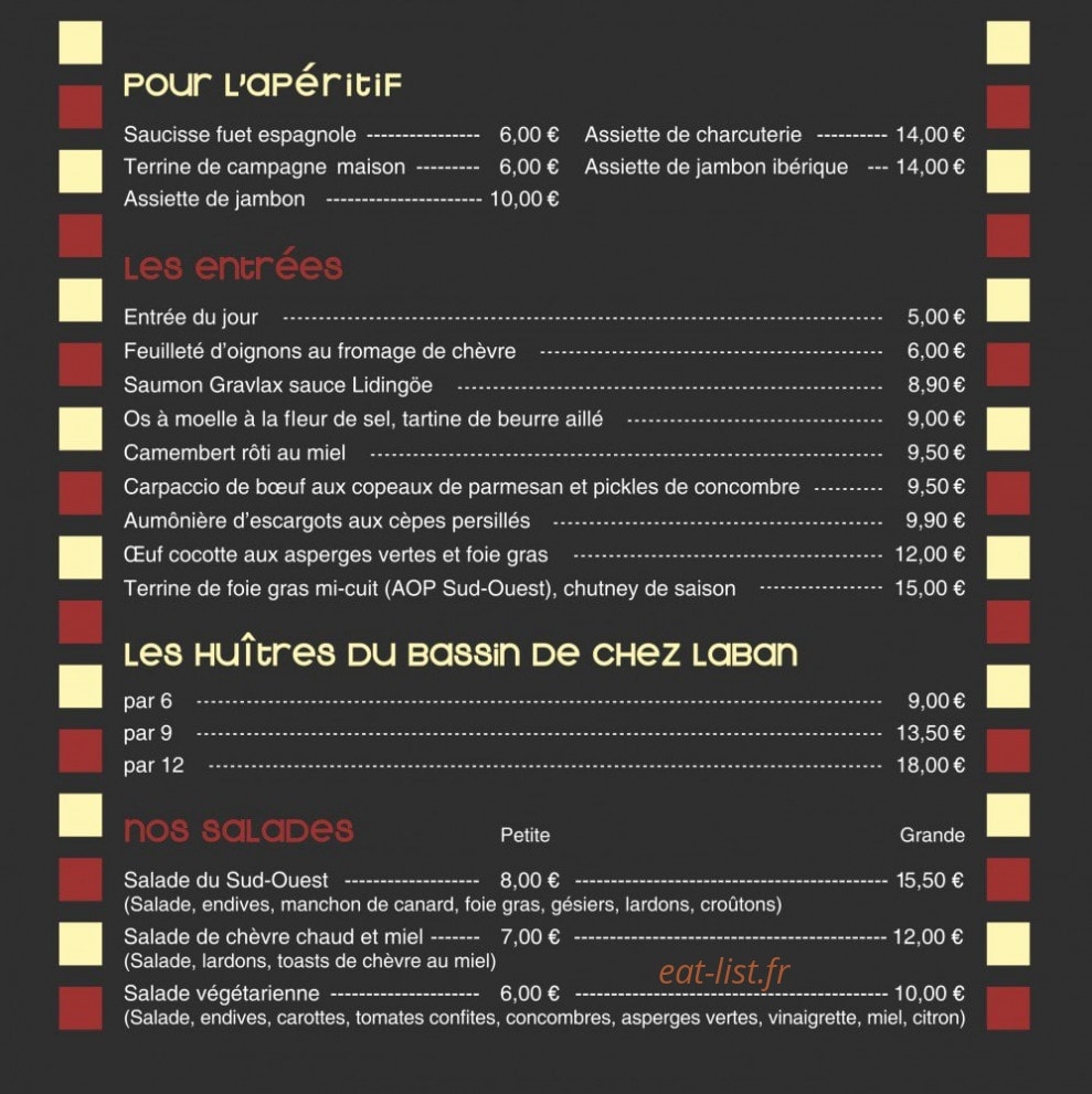 La Table du Boucher — carte page 3