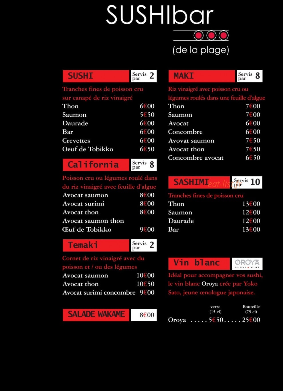 Le café de la plage — carte page 12
