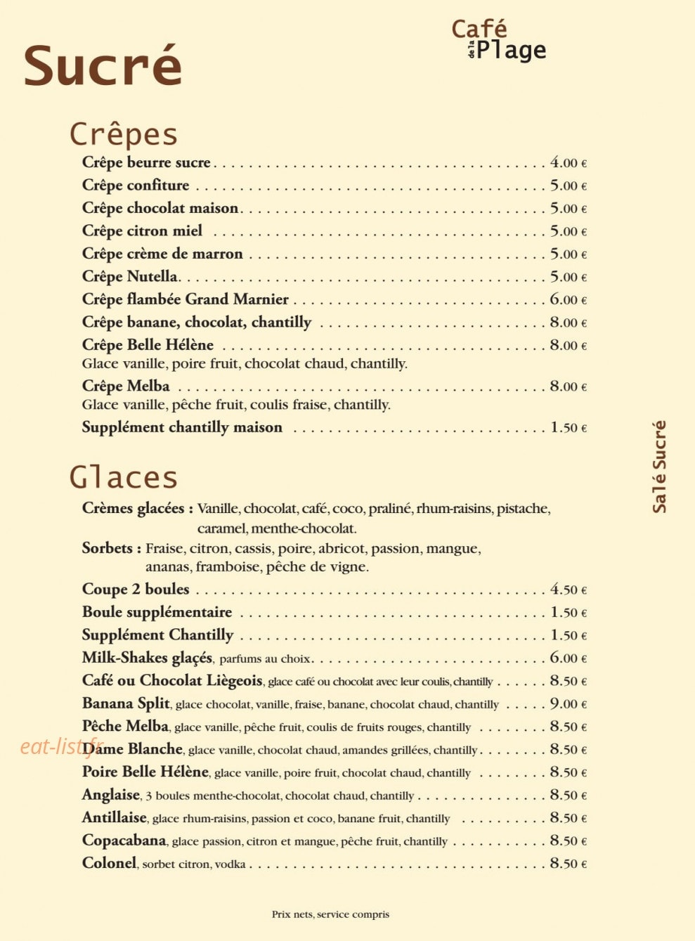 Le café de la plage — carte page 3