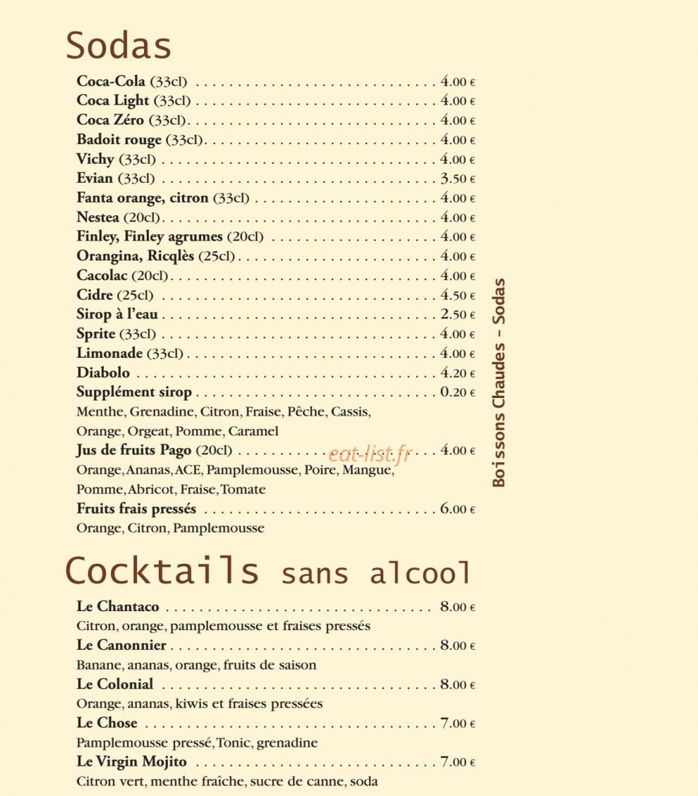Le café de la plage — carte page 5