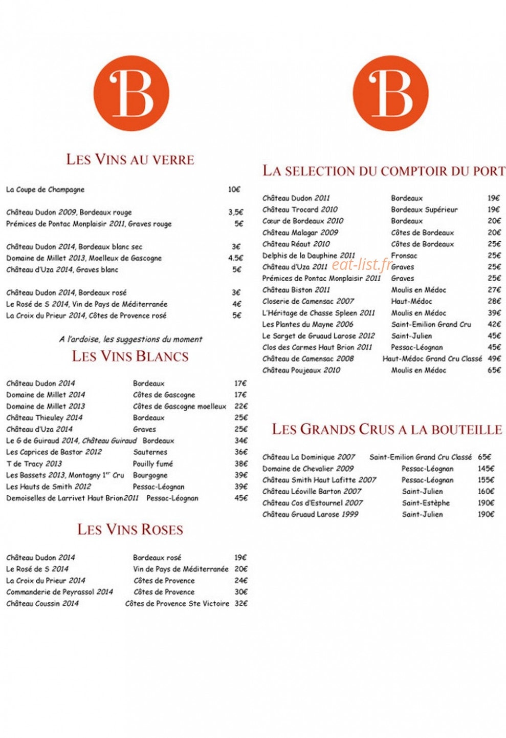 Le Comptoir du Port — carte page 9