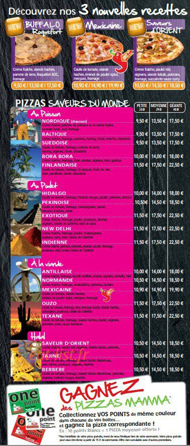 Les Pizzas de Mamma — carte page 3