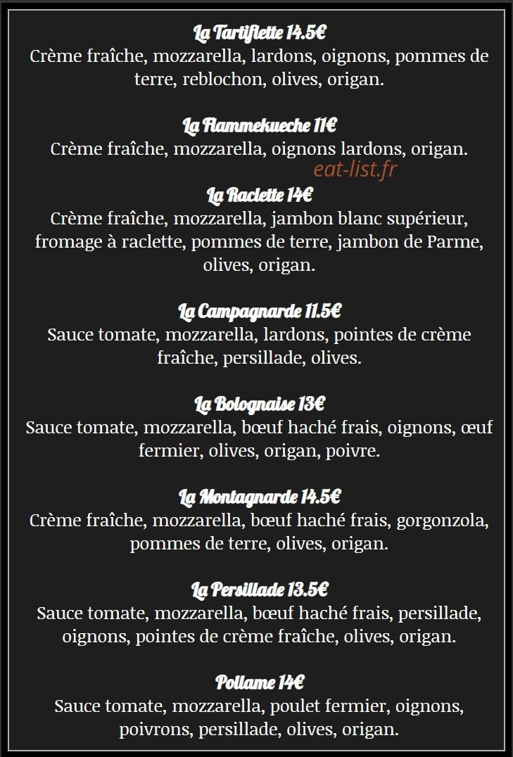 Les Pizzas du Bassin — carte page 2