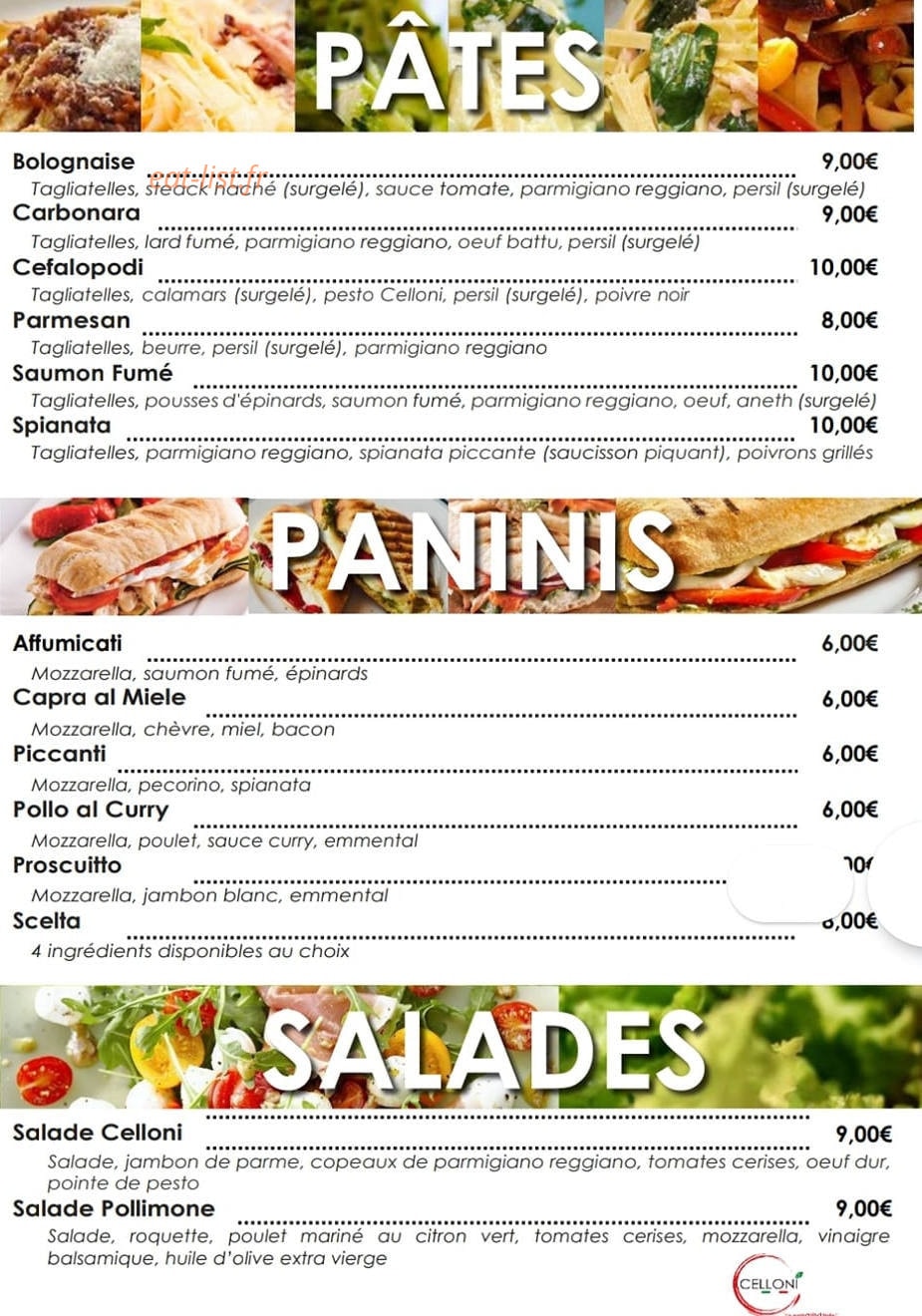 Pizza celloni — carte page 2