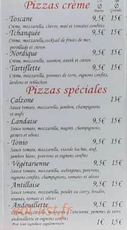 Pizza Pat' de l'Aiguillon — carte page 2