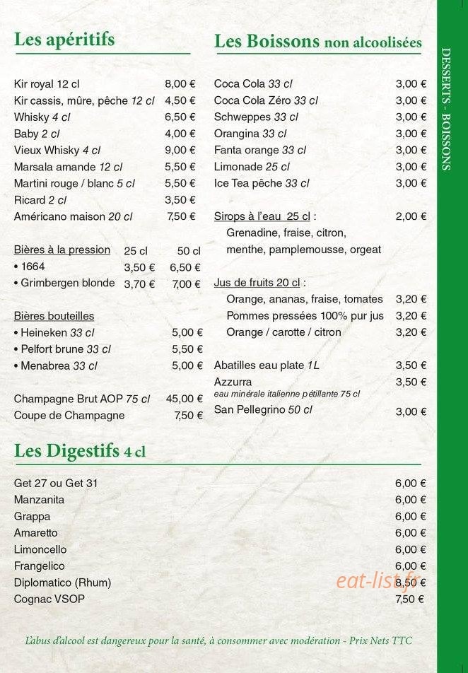 Pizzeria Azzurra — carte page 7