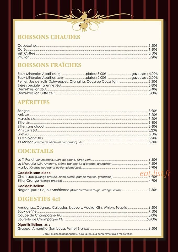 Pizzeria Jehenne — carte page 4