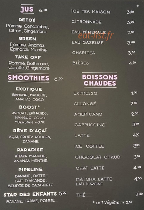 Sunset Bowls — carte page 2