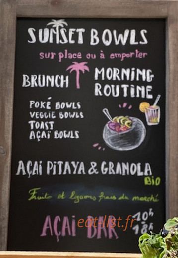 Sunset Bowls — carte page 1