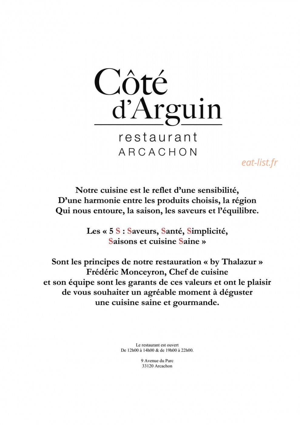 Thalazur Arcachon — carte page 1