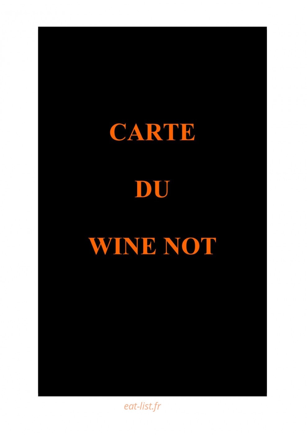 Wine Not — carte page 1