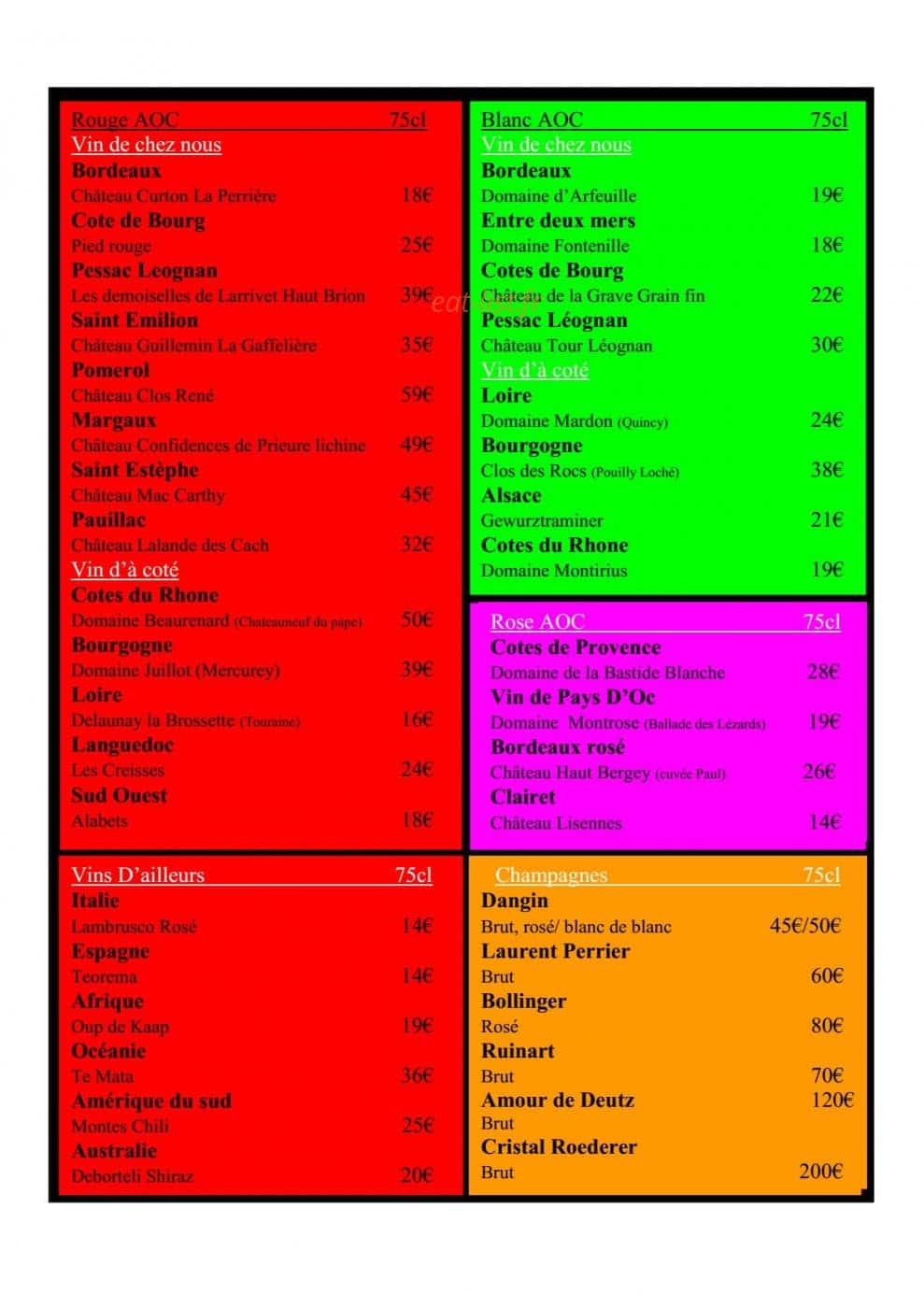 Wine Not — carte page 4