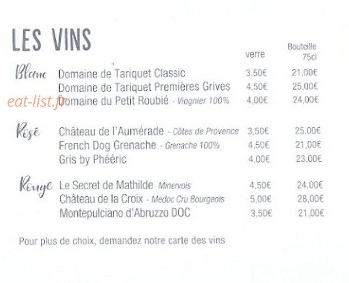 L'Atelier Resto — carte page 5