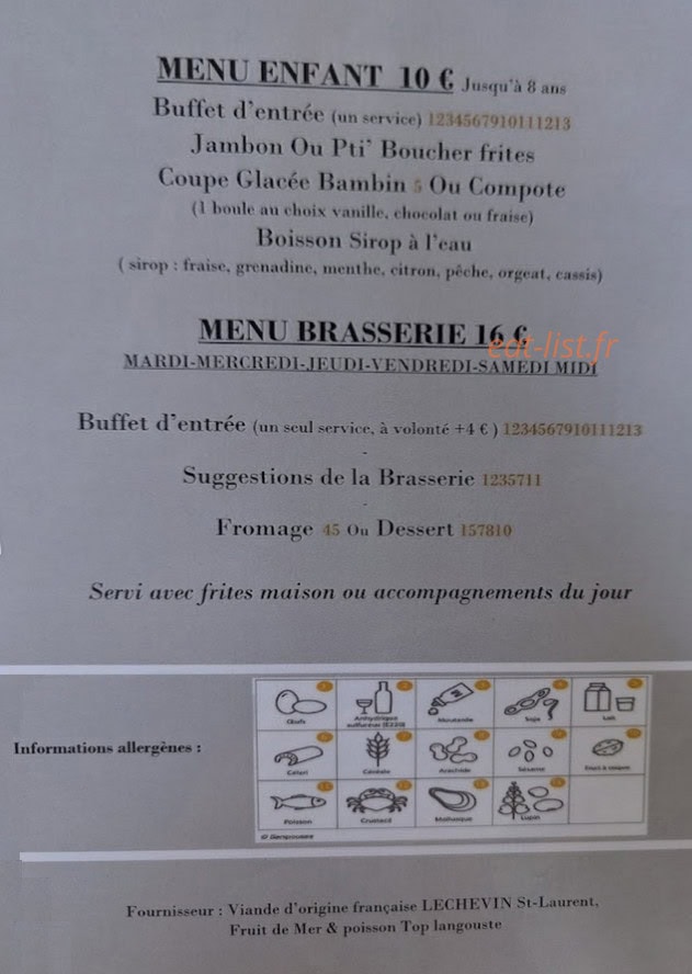 La Brasserie — carte page 3