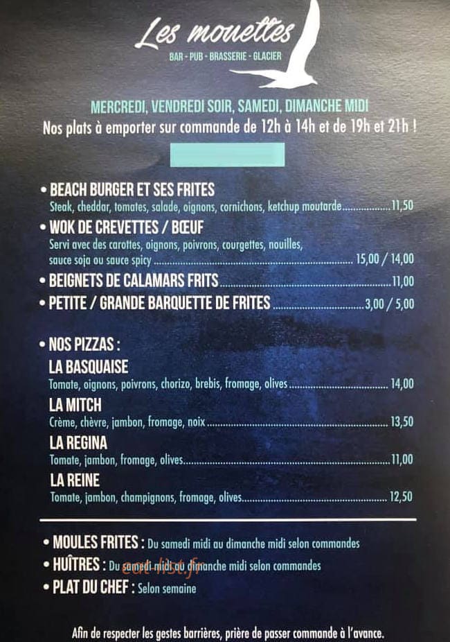 Les mouettes — carte page 1