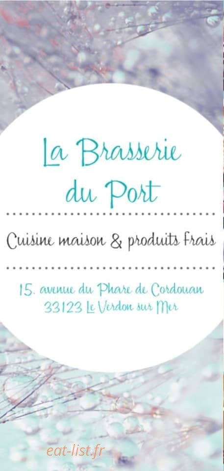Carte et menu La brasserie du Port Le Verdon sur Mer