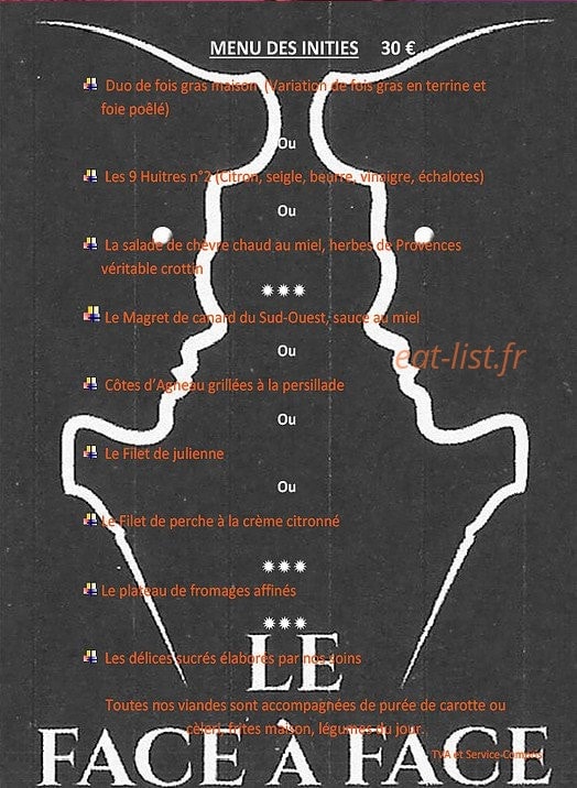 Le Face a Face — carte page 3