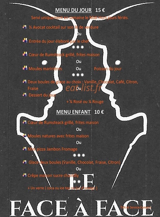 Le Face a Face — carte page 1