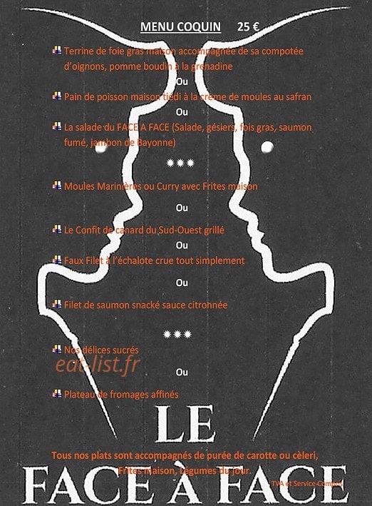 Le Face a Face — carte page 2