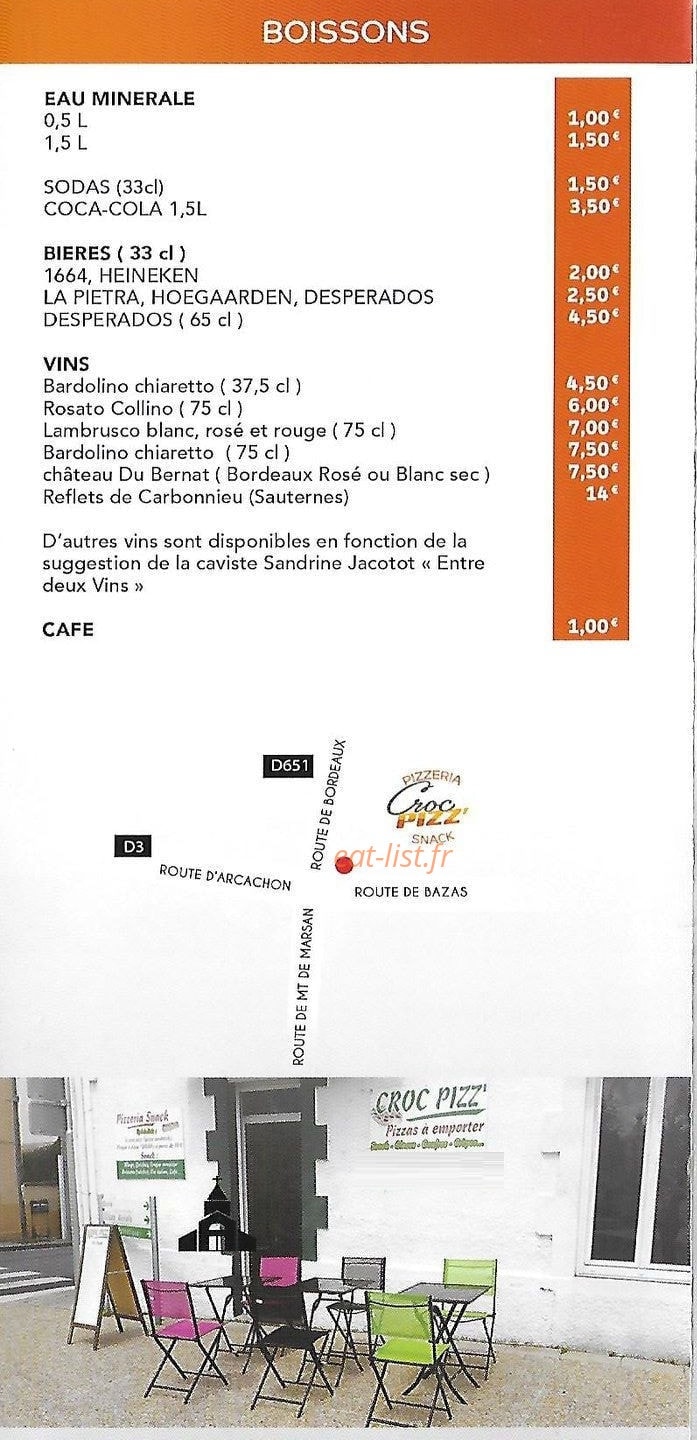 Croc Pizz' — carte page 6