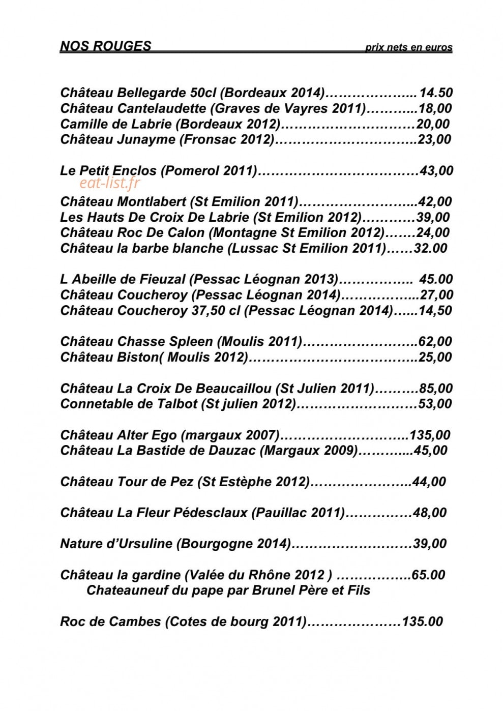 La Guinguette De La Vieille Tour — carte page 4