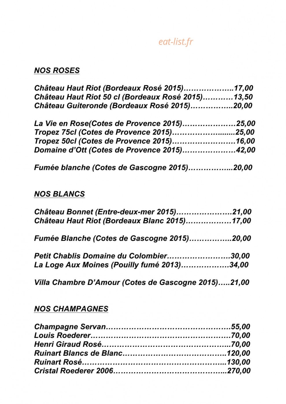 La Guinguette De La Vieille Tour — carte page 5