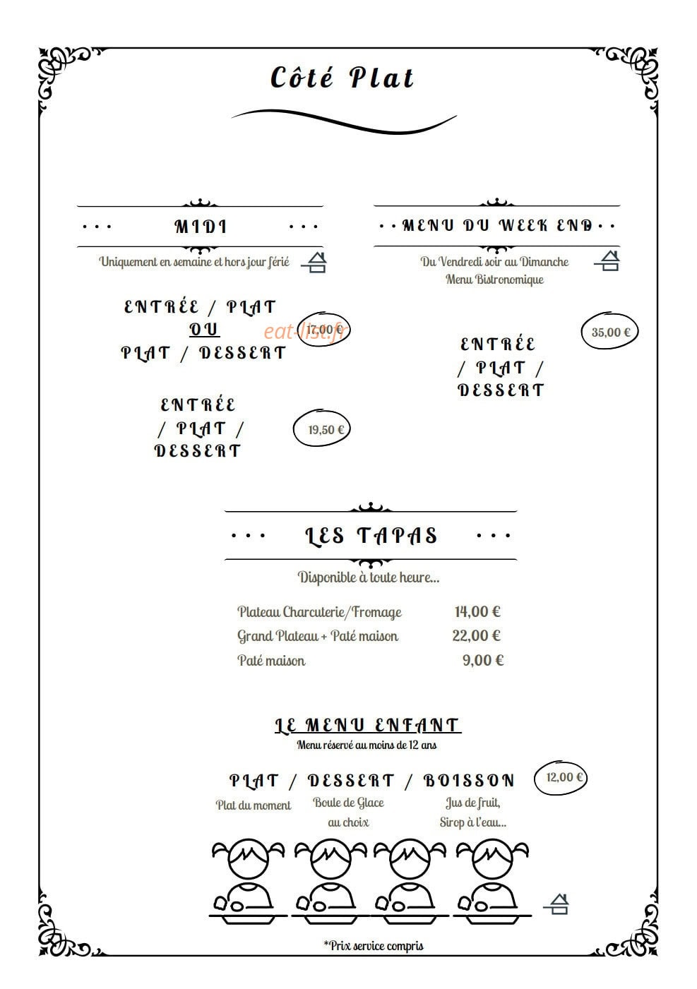 L'Epicure — carte page 1