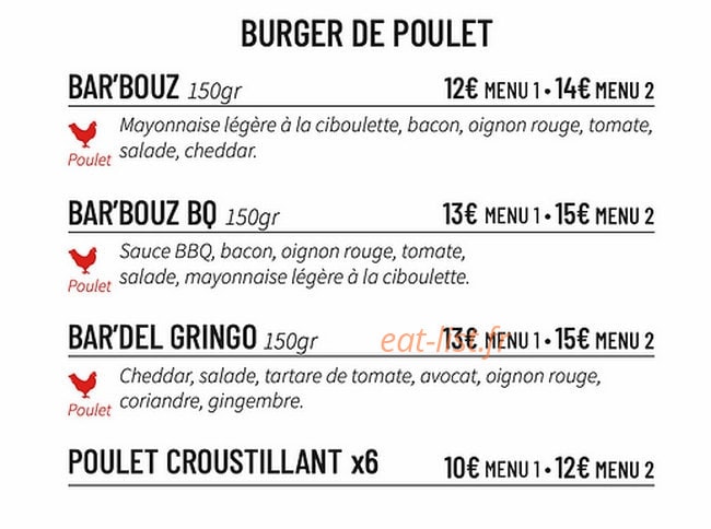 Barger Burger — carte page 2