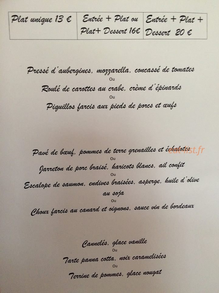 Bistrot le Mancicidor — carte page 1