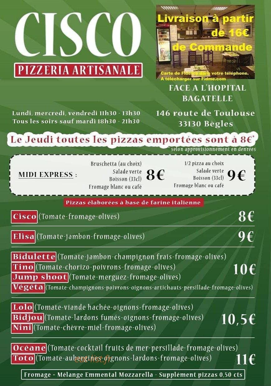 Chez Cisco — carte page 1