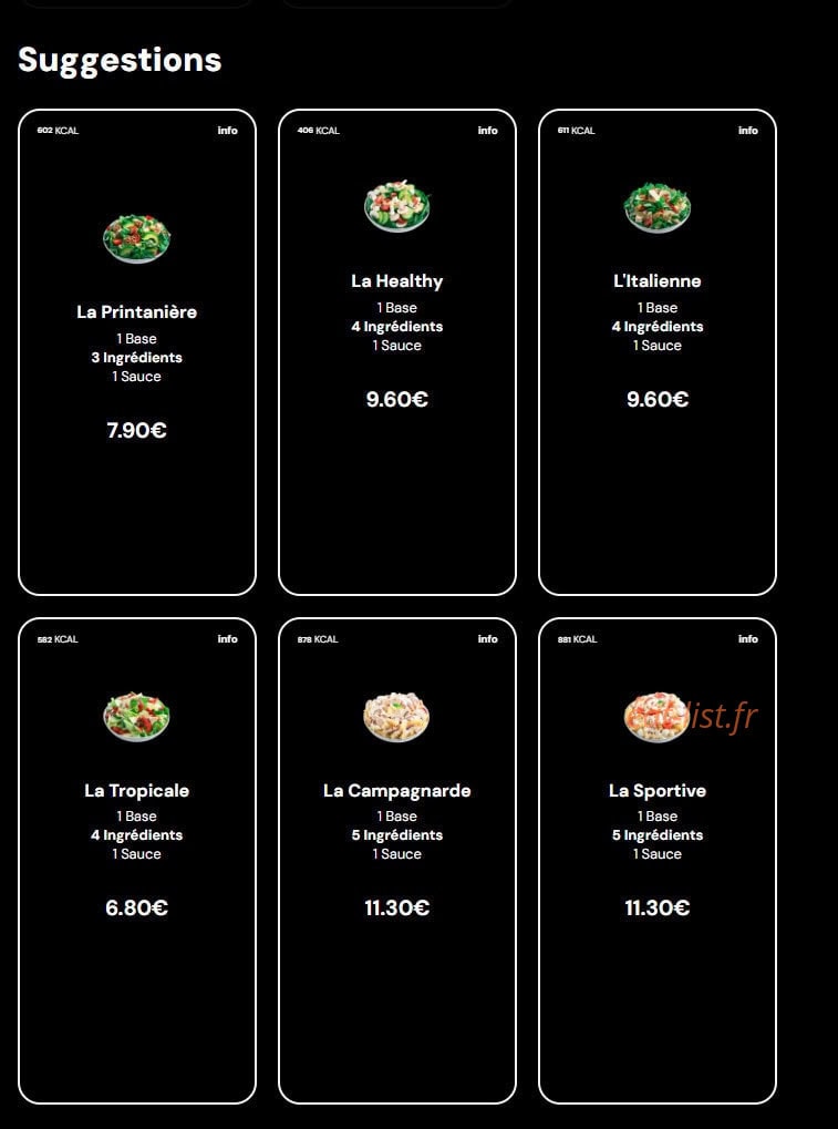 Eat Salad — carte page 3