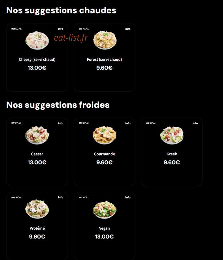 Eat Salad — carte page 4