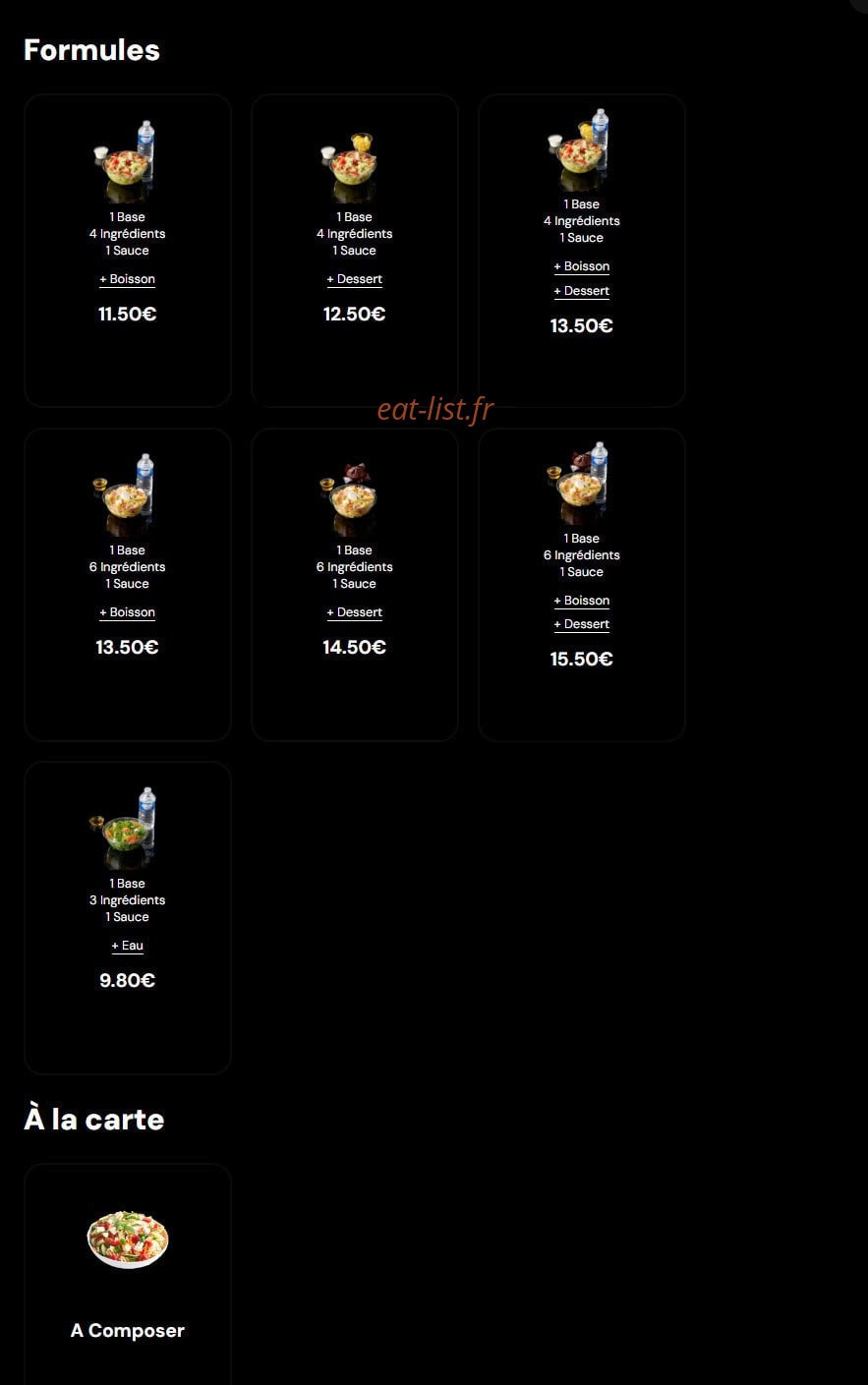Eat Salad — carte page 1