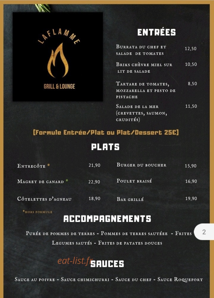 La Flamme — carte page 2
