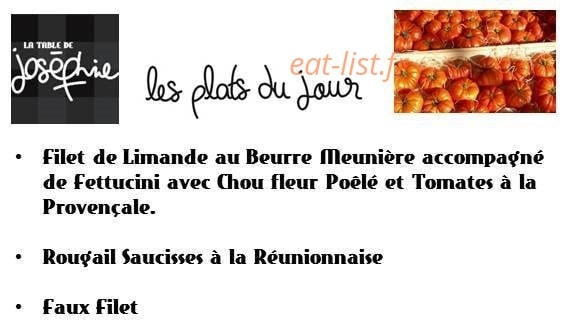 La Table de Joséphine — carte page 2