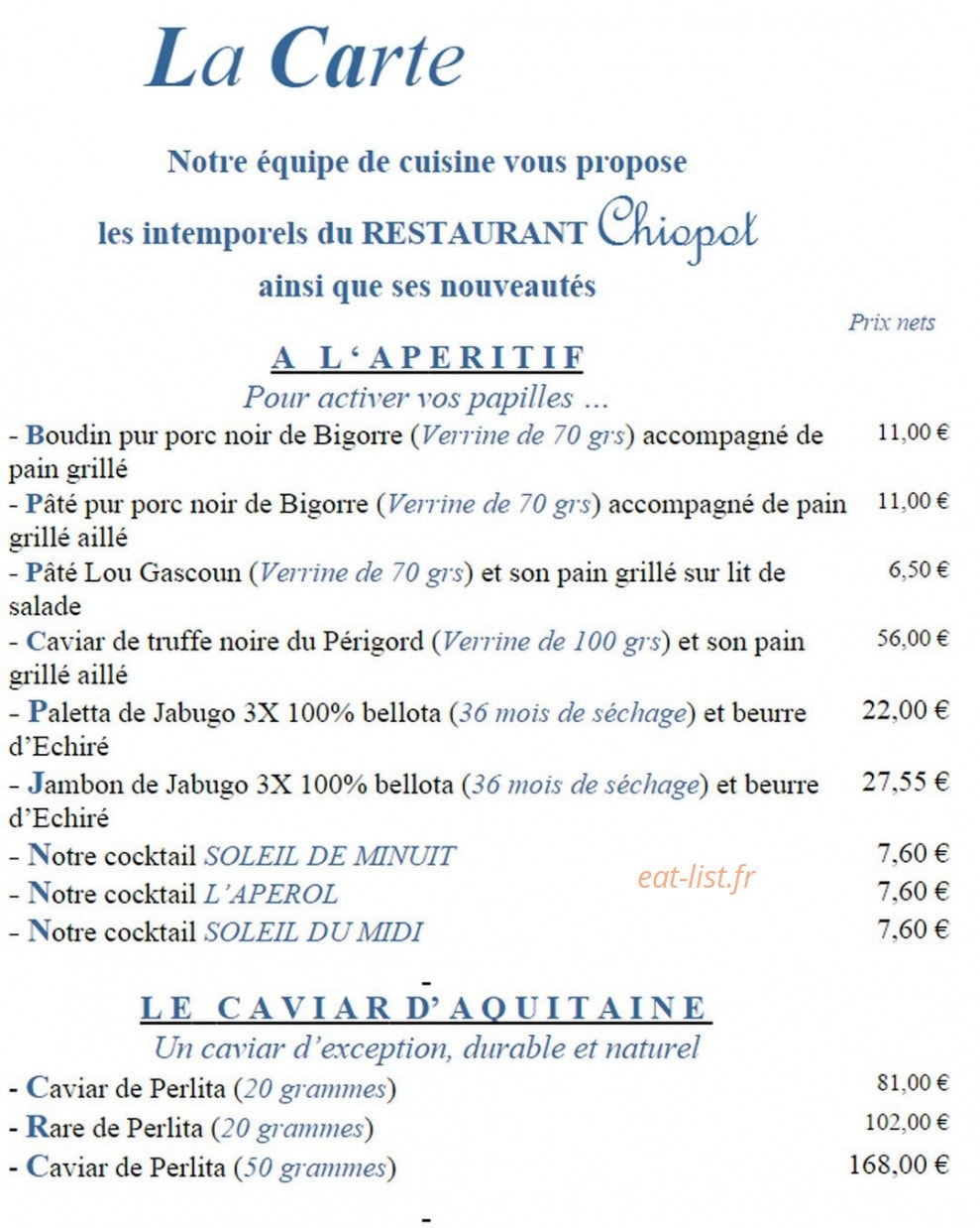 Le chiopot — carte page 1