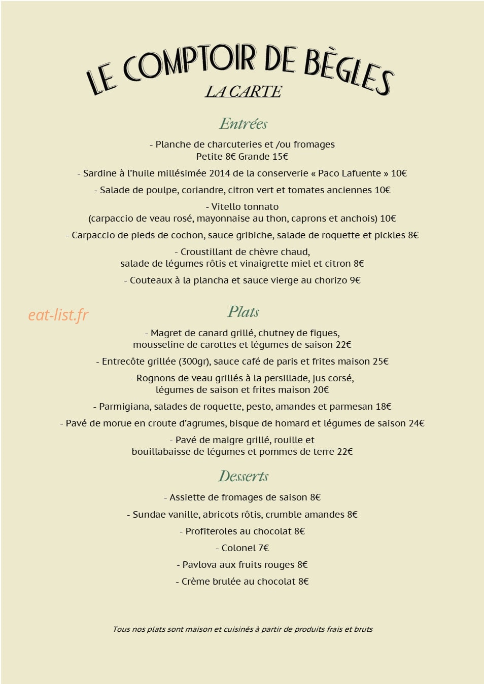 Le comptoir de Bègles — carte page 1