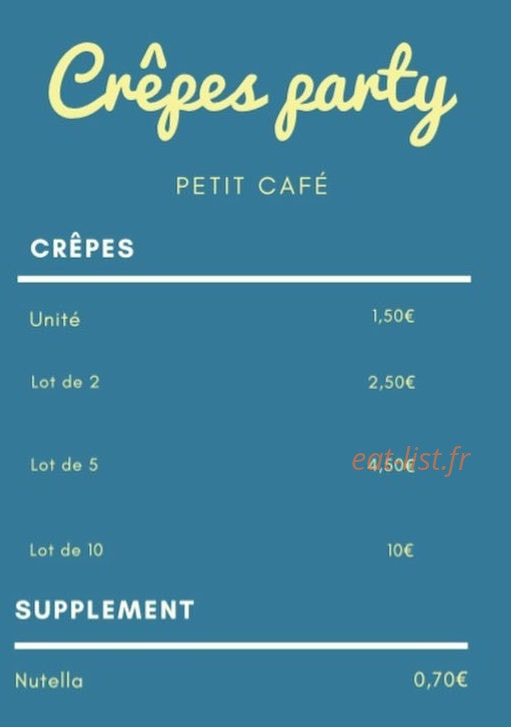 Le Petit Café — carte page 1