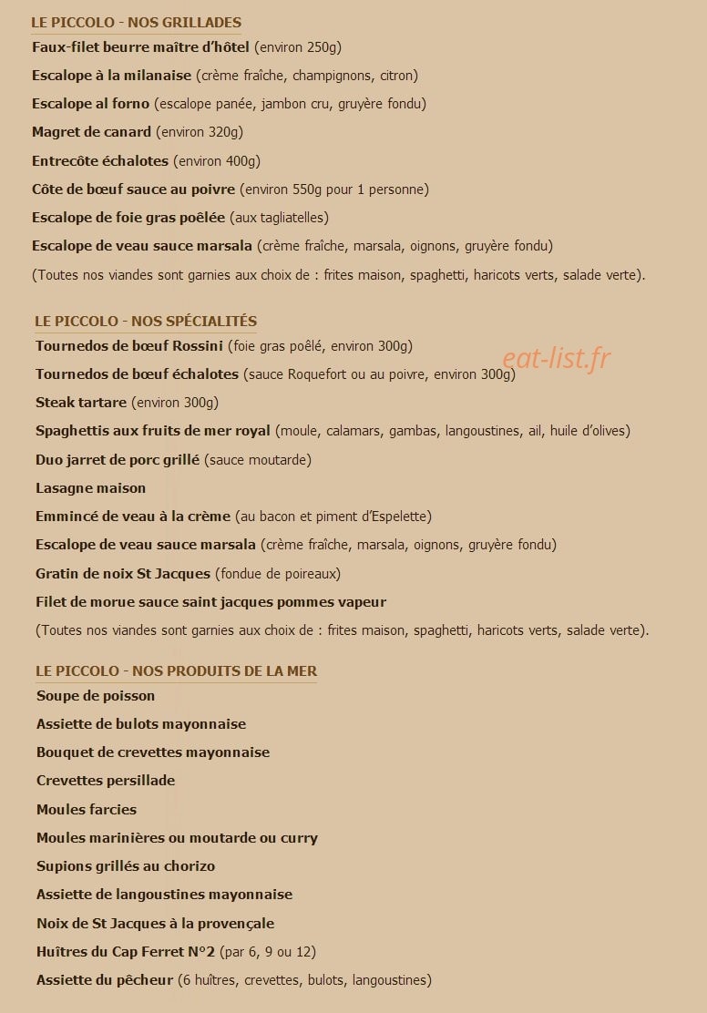 Le Piccolo — carte page 2