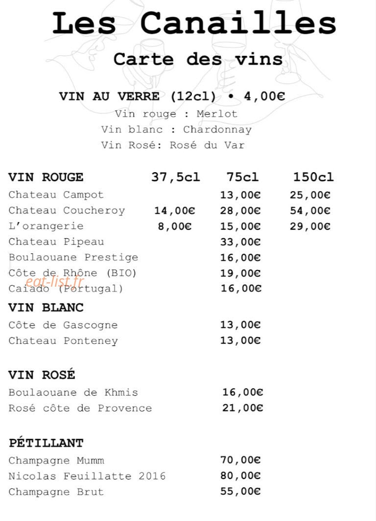 Les canailles — carte page 3