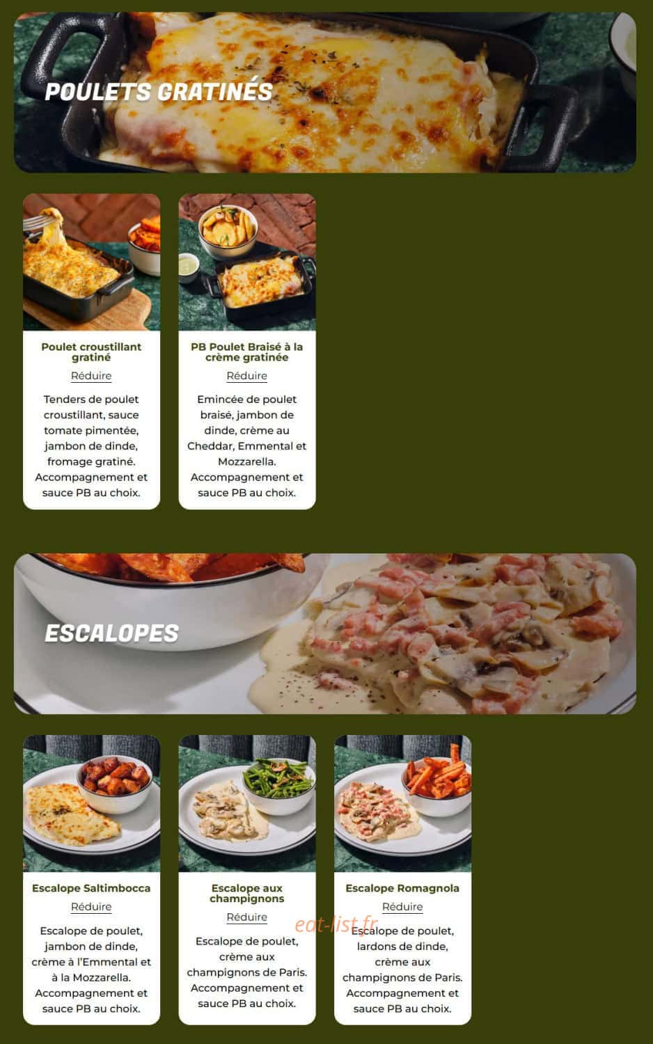 PB Poulet Braisé — carte page 8
