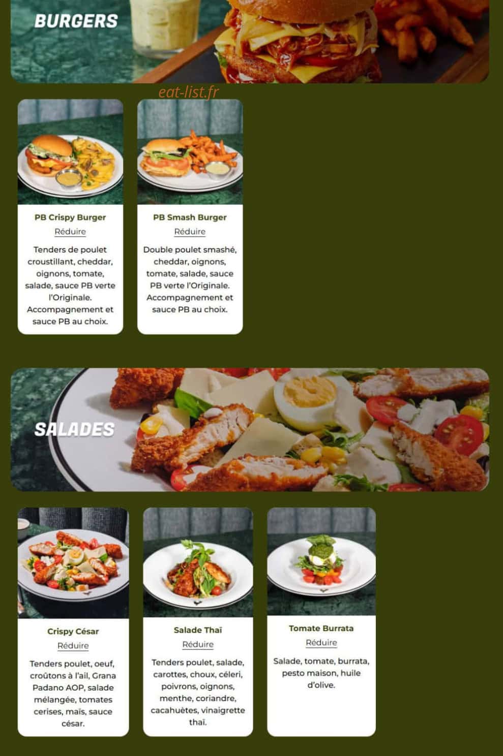 PB Poulet Braisé — carte page 7