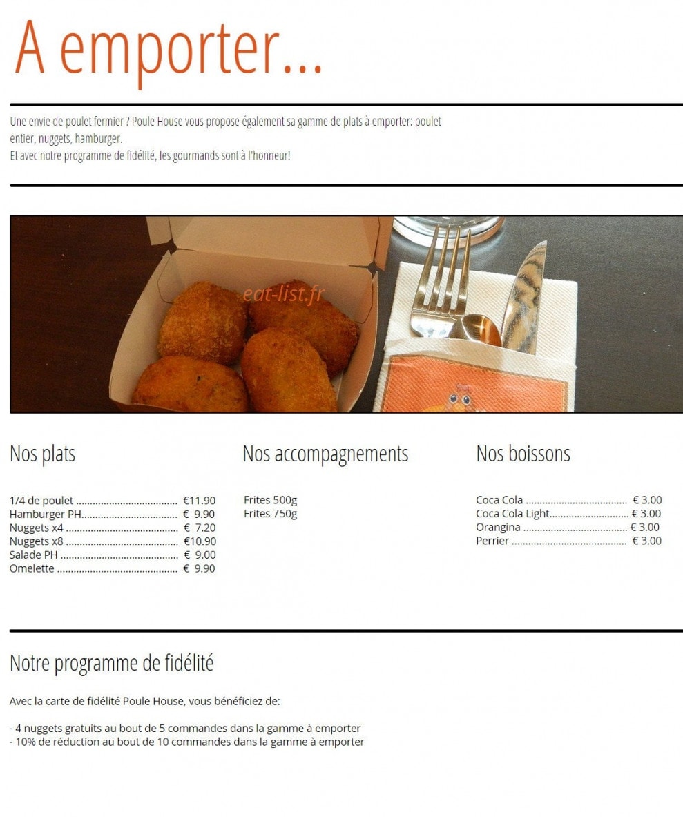 Poule House Chicken & Egg — carte page 1