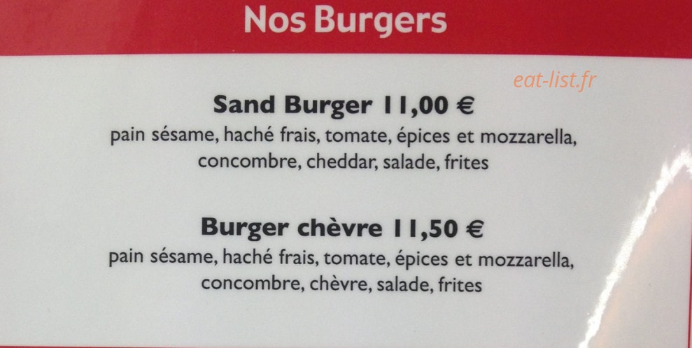 Sand'café — carte page 1