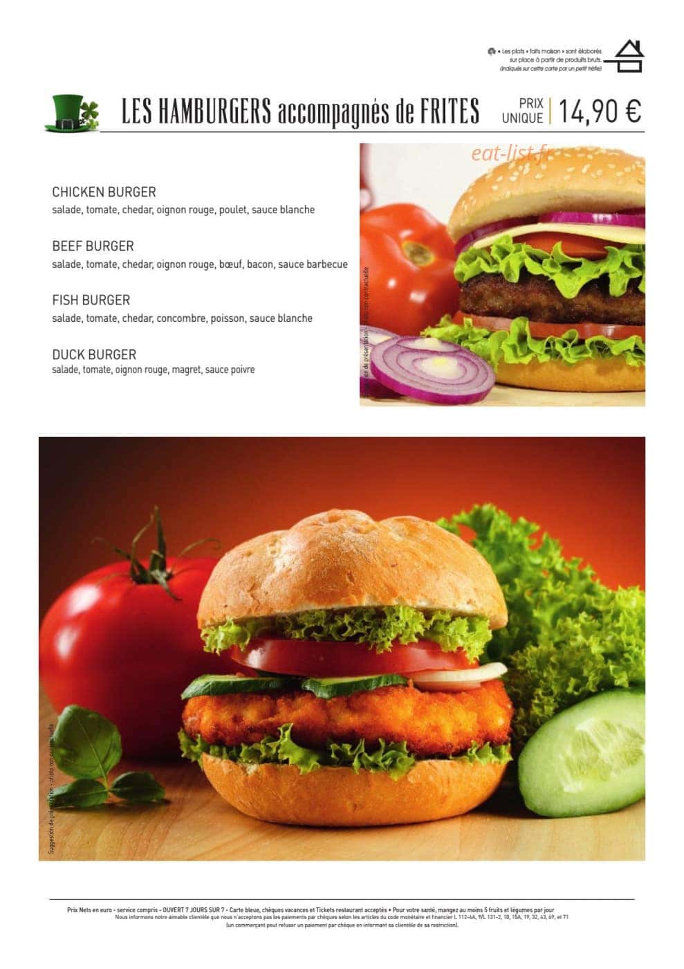 Arthur's Pub — carte page 4