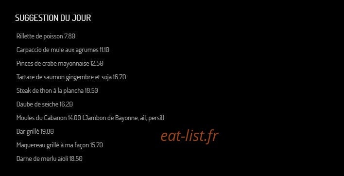 Le Cabanon — carte page 6