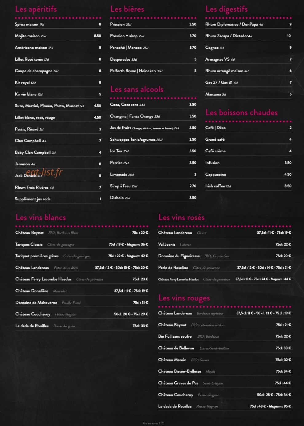 Le Platane — carte page 2